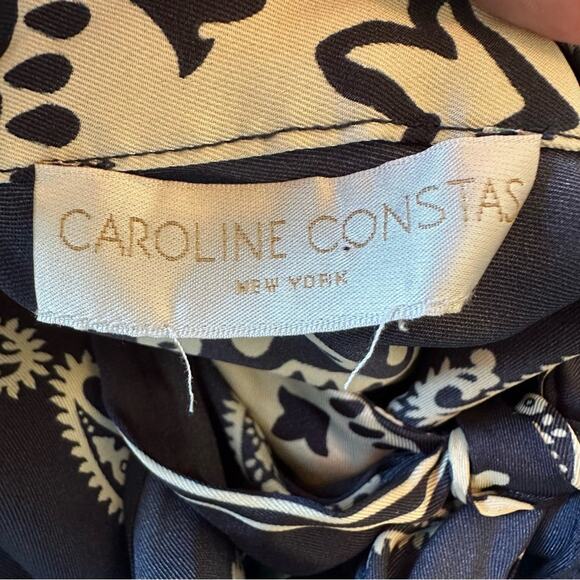 AS-IS Caroline Constas S Paisley Satin silk Dress - Picture 7 of 10